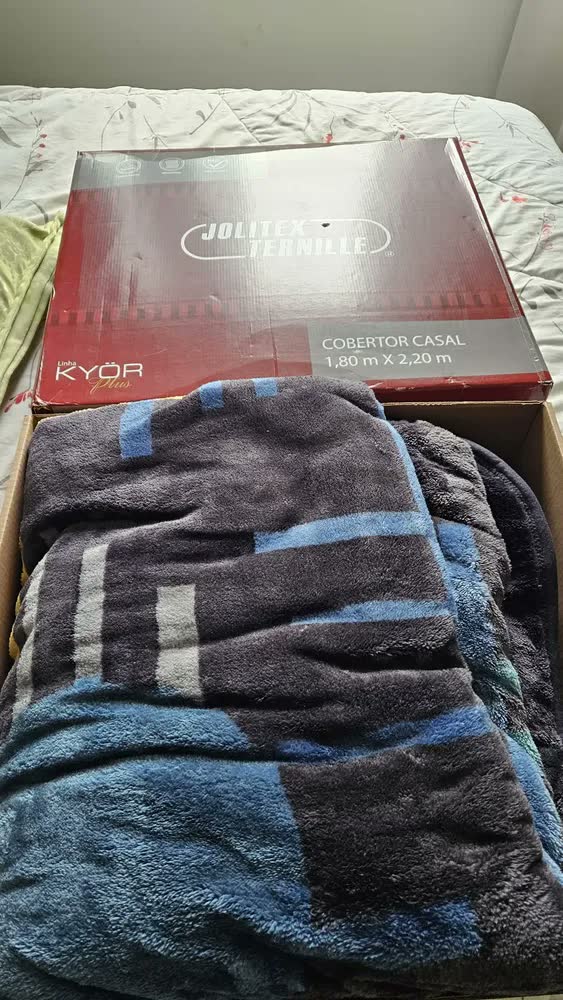 foto de Jolitex cobertor casal kyor plus helsinki antilérgico azul 2 m x 1.8 m