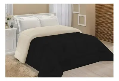 foto de Edredom Cobertor Coberdrom Sherpa Casal Queen Grosso Macio Cor Preto LuckBaby
