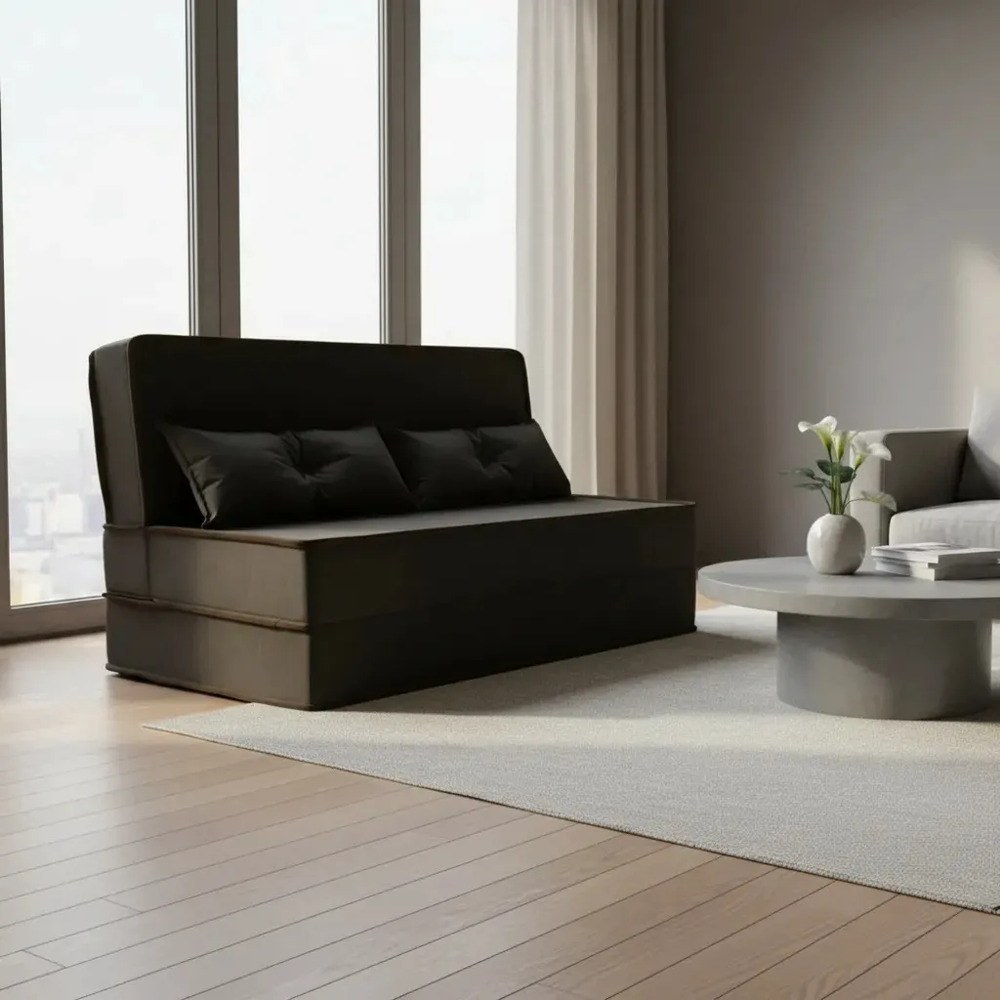 Puff Cama Casal D33 - Puff Ou Colchao Ou Sofa Cor Tabaco