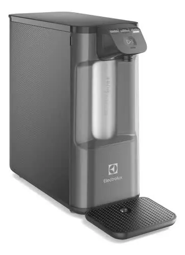 foto de Purificador de Água Gelada Fria e Natural Elétrico Compacto Eletrônico placa Filtro refil 6 meses ou 3000l Painel Touch Bivolt Cinza PE12G Electrolux