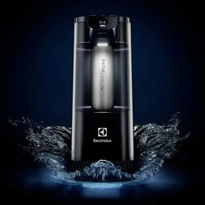foto de Purificador de Água Gelada Fria e Natural Elétrico Compacto Eletrônico placa Filtro refil 6 meses ou 3000l Painel Touch Bivolt Cinza PE12G Electrolux