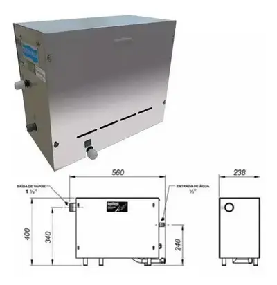 foto de Gerador Vapor Inox Sauna 6kw Quadro Analógico Sodramar