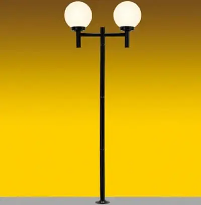 foto de Poste Iluminação Jardim 2,40m Preto Globo Lustres Luxo E27