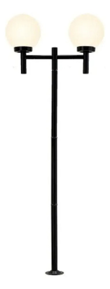 Poste Iluminação Jardim 2,40m Preto Globo Lustres Luxo E27