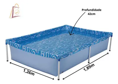 foto de Piscina Estrutural Portátil MOR 1000 Litros Montagem Rápida Infantil e Adulto Resistência Garantida