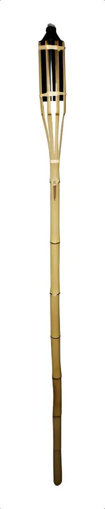 Tocha Bambu Iluminação Jardim 120 cm Metal Marrom Western