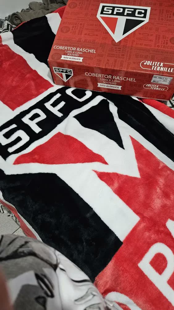 foto de Cobertor Solteiro São Paulo Jolitex Vermelho Poliéster 1,80 X 2,20