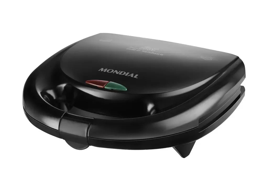 foto de Sanduicheira Grill Antiaderente 750 Watts Preta S-12 Mondial Cor Preto