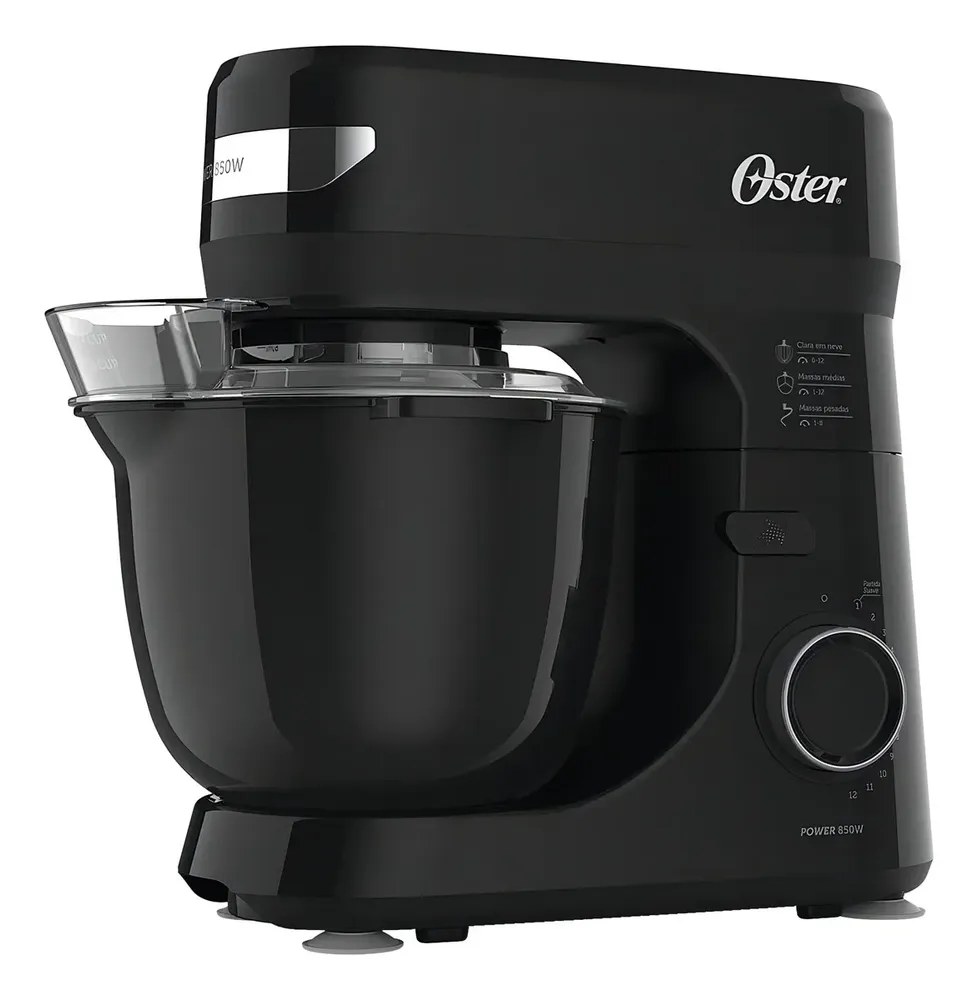Batedeira Planetária Black 12 Velocidade Obat640 Oster 850w Cor Preto/Inox