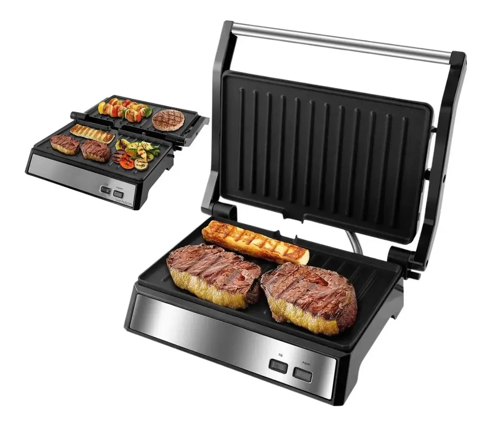 foto de Sanduicheira Grill Elétrica Press Misteira Abertura 180 Inox Cor Preto