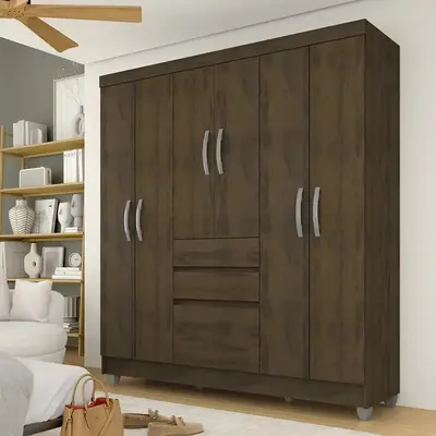 foto de Guarda Roupa Lia 6 Portas Capuccino Móveis Arapongas