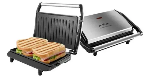 foto de Sanduicheira Grill Elétrica Britânia Press Inox Placas Antiaderentes