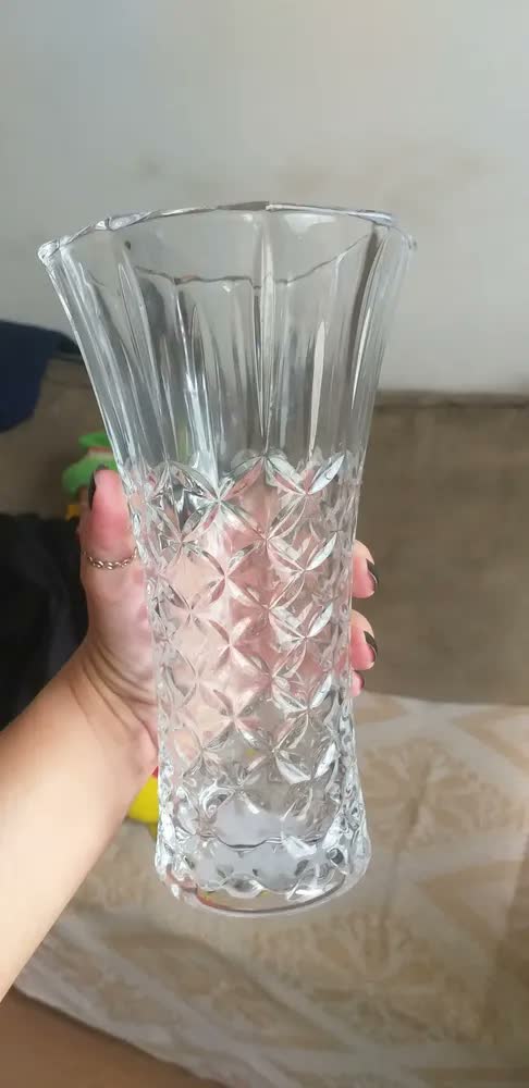 foto de Vaso De Vidro Grande 23cm Flores Decoração Sala Mesa Festas