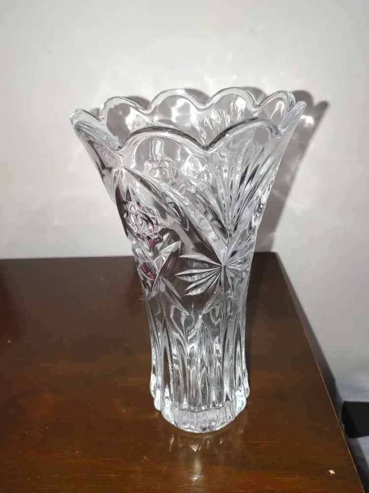 foto de Vaso De Vidro Grande 23cm Flores Decoração Sala Mesa Festas