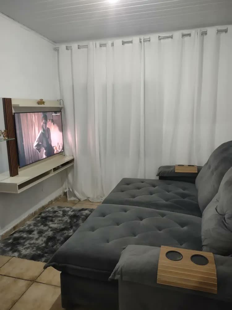 foto de Painel Para Tv Até 55 Polegadas Com Espelho E Lateral Ripada Cor Naturale