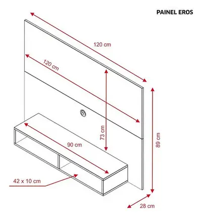 foto de Painel Eros Para Tv 43 Polegadas E Suporte Para Tv Notável Cor Branco