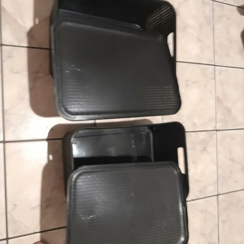 foto de Kit 2 Caixas Organizadoras Rattan Preta 20 Litros
