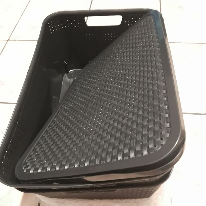 foto de Kit 2 Caixas Organizadoras Rattan Preta 20 Litros