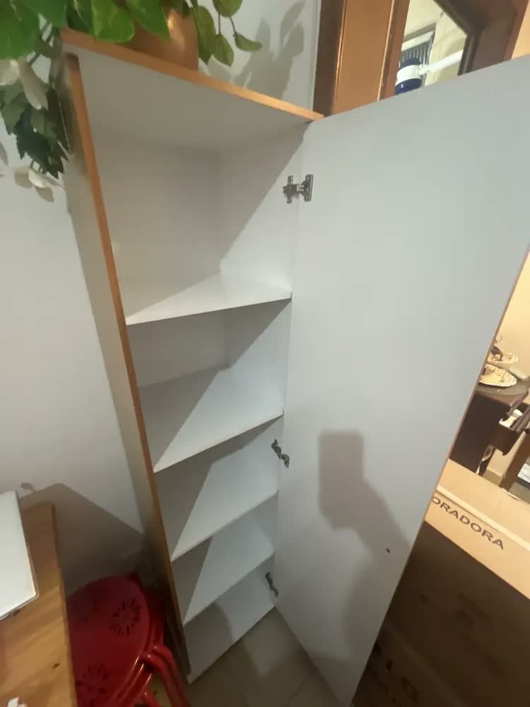 foto de Sapateira Multiuso MDP Preto 1 Porta Espelho 4 Prateleiras 165cm