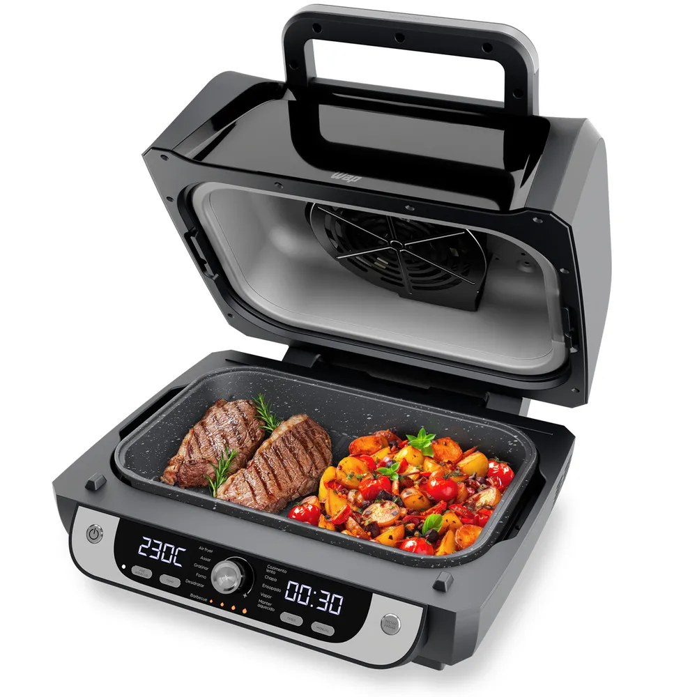 Fritadeira Elétrica Air Fryer WAP Barbecue com Painel Digital e 12 Funções 220V
