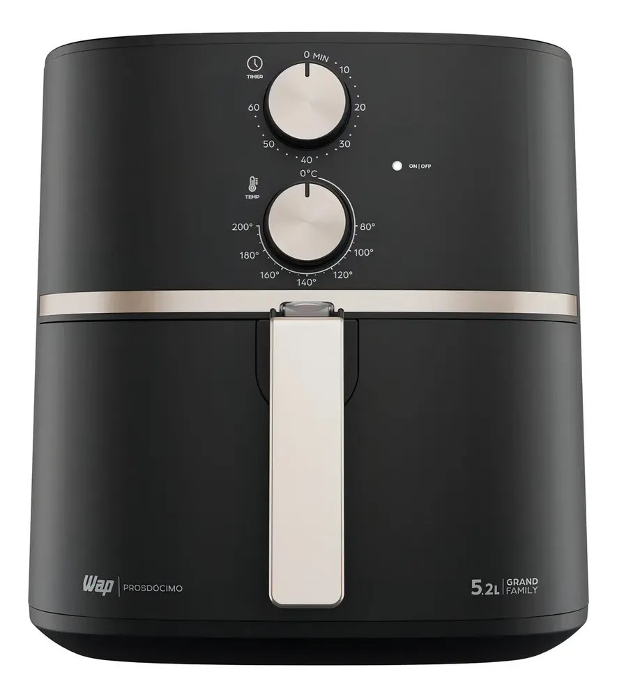 Fritadeira Elétrica Wap Air Fryer Grand Family 5,2l 1500w Cor Preto e Cinza
