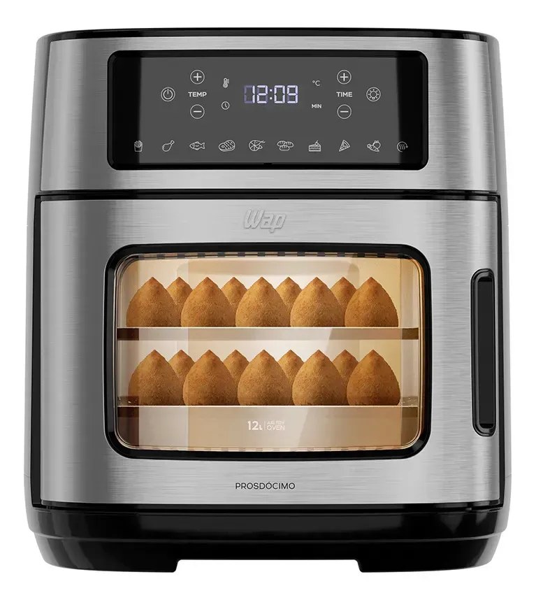 foto de Fritadeira Elétrica Air Fryer Antiaderente WAP Oven 12 Litros com Painel Digital