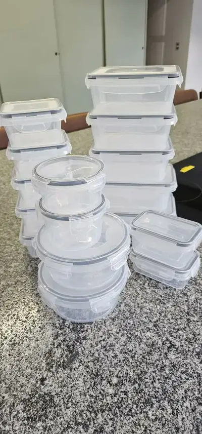 foto de Conjunto 16 Potes Herméticos Croix Empilhavel Tampa E Trava Cor Transparente