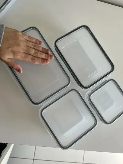 foto de Conjunto 16 Potes Herméticos Croix Empilhavel Tampa E Trava Cor Transparente