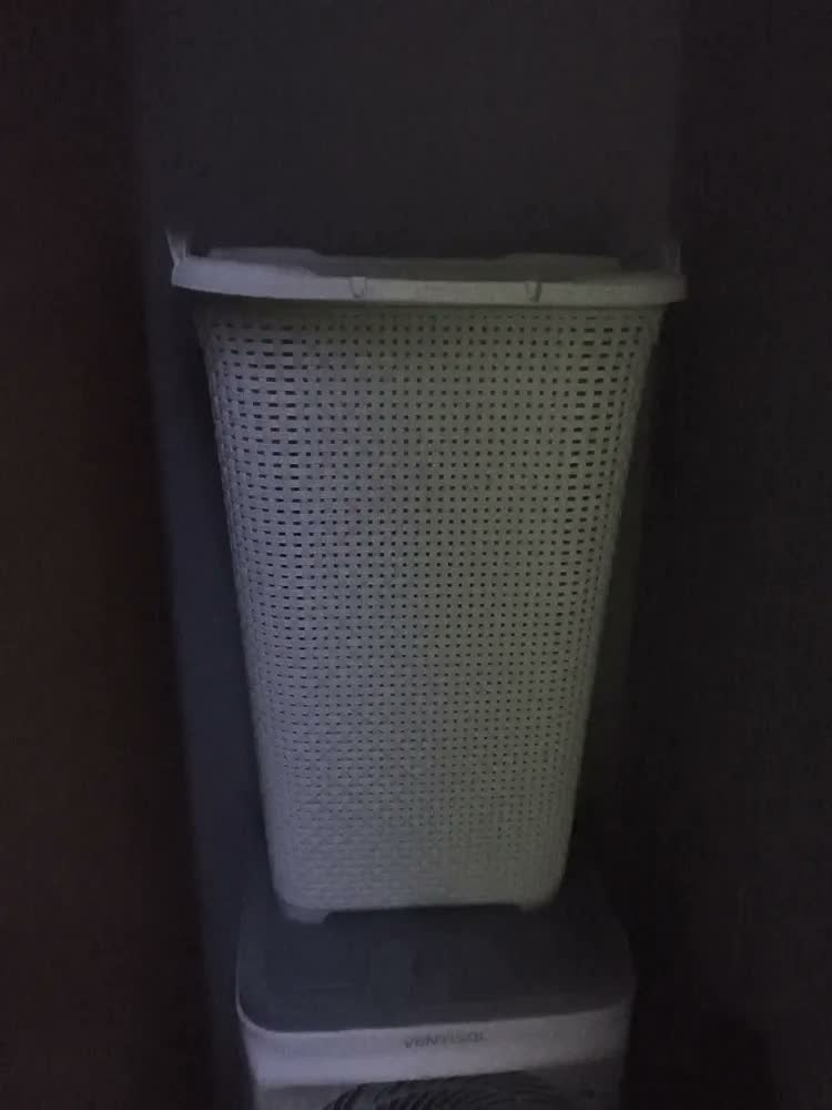 foto de Cesto De Roupas Multiuso Organizador Com Tampa Branco 50l