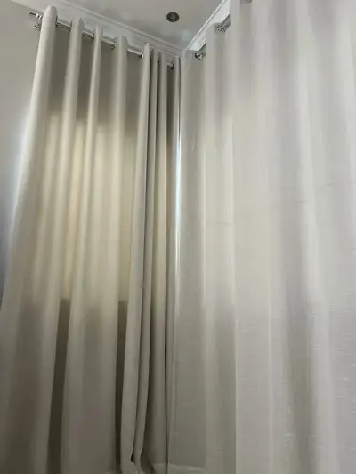 foto de Cortina Voil Gaze De Linho C/forro Blackout 4,00x2,60