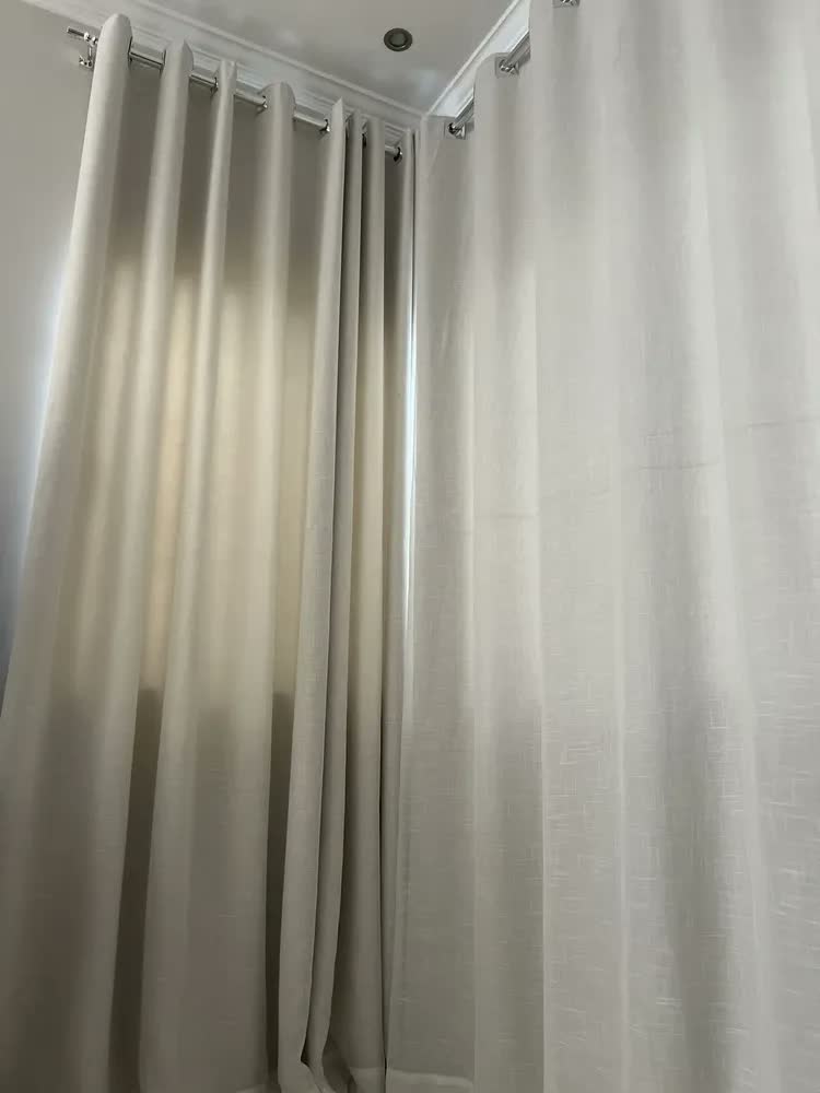 foto de Cortina Voil Gaze De Linho C/forro Blackout 4,00x2,60