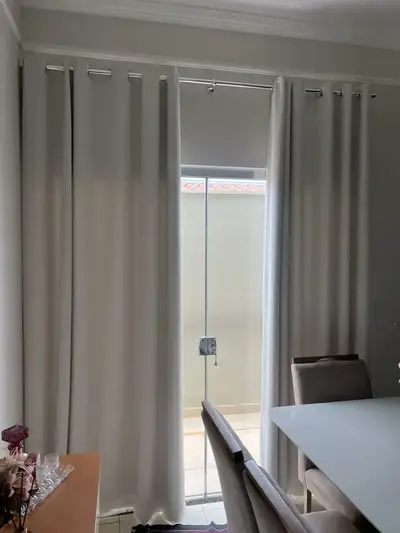 foto de Cortina Voil Gaze De Linho C/forro Blackout 4,00x2,60