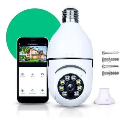 foto de Câmera Lampada De segurança Casenn Ip Wifi Com Visão Noturna Interna Externa App ICSEE Espiã 360o Cor Branco