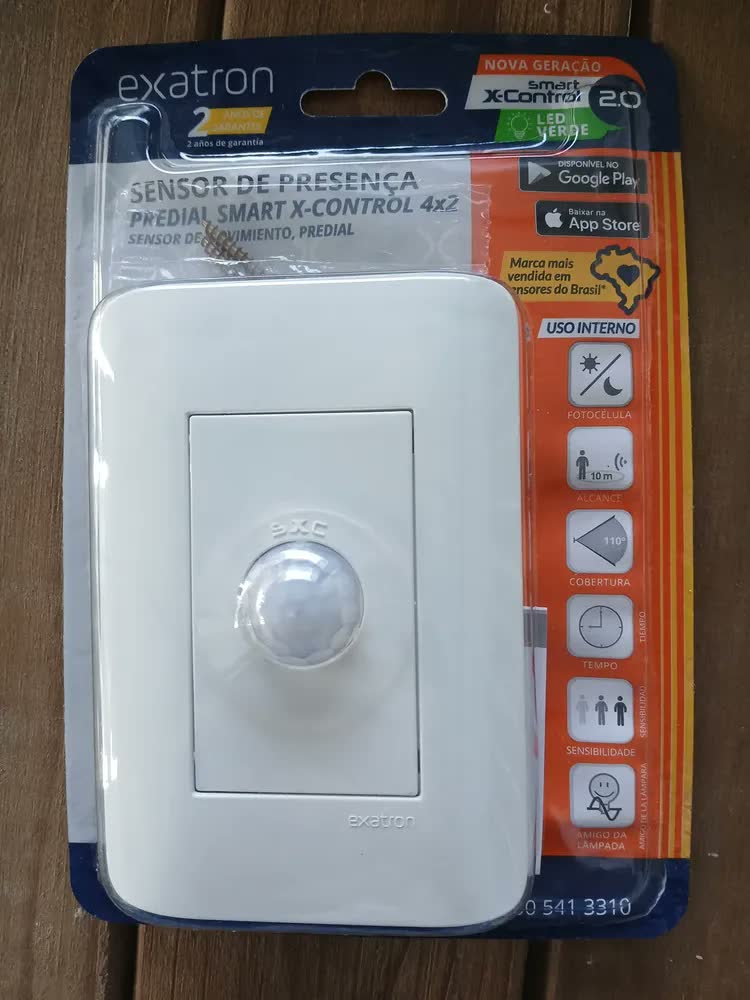 foto de Sensor de Presença Exatron X-Control com Fotocélula para Iluminação de Parede 4x2 Bivolt