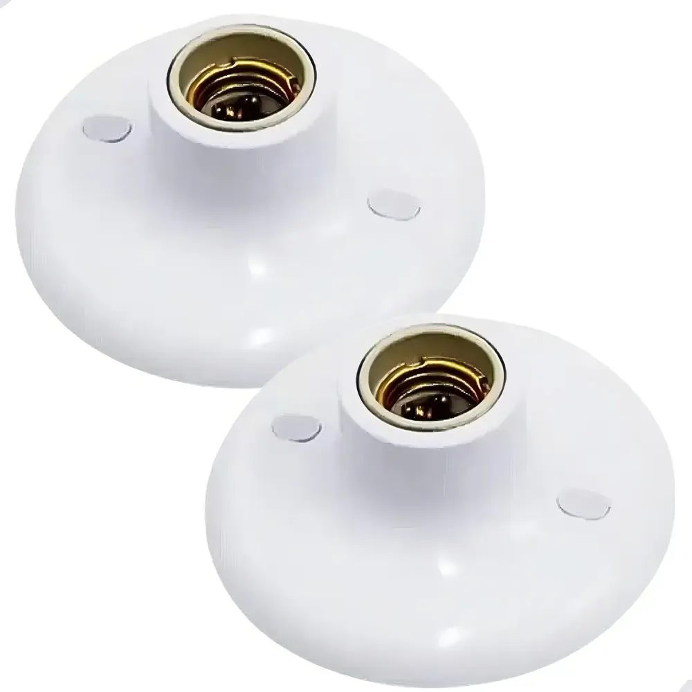 foto de 2 Plafon Simples Suporte Lâmpadas Bocal Cerâmico E27