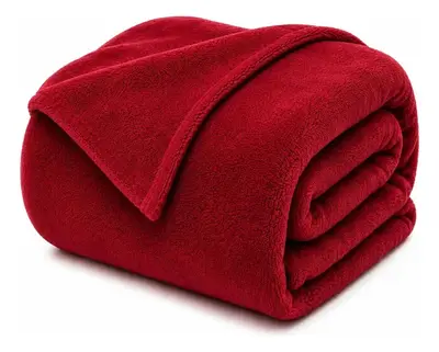foto de Cobertor Life Tex II Casal Microfibra Vermelho Liso 200x180cm