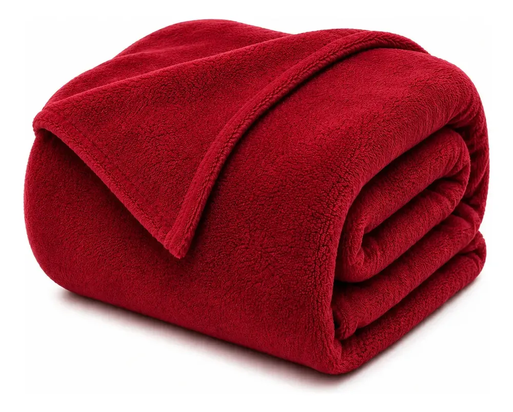 Cobertor Life Tex II Casal Microfibra Vermelho Liso 200x180cm