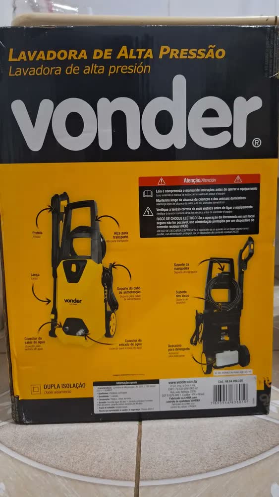 foto de Lavadora De Alta Pressão Lav 2000 Vonder Cor Amarelo Frequência 60Hz