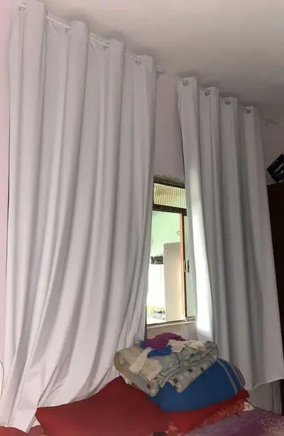 foto de Cortina Blackout Corta Luz Blecaute 2,80 X 2,30 Sala/quarto Fabritex Enxovais Cor Branco