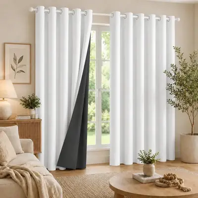foto de Cortina Blackout Corta Luz Blecaute 2,80 X 2,30 Sala/quarto Fabritex Enxovais Cor Branco