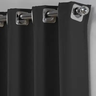 foto de Cortina 4,00x2,80 Metros Blackout Blecaute Preto Corta Luz Em Tecido Grosso Para Quarto E Sala Texfine