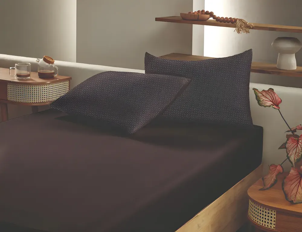 Jogo de Cama Queen Slim Organic Lençol Anti-Pilling Altenburg Preto