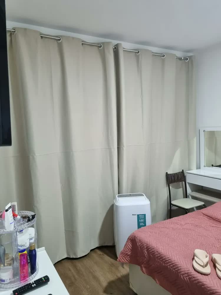 foto de Cortina 3,00x2,80 Metros Blackout Blecaute Preto Corta Luz Em Tecido Grosso Para Quarto E Sala Casa Laura Enxovais