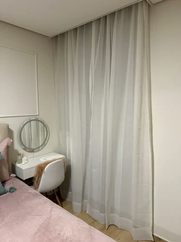 foto de Cortina Linho Blackout 100% 3,00m Alt Sob Med. Trilho Duplo