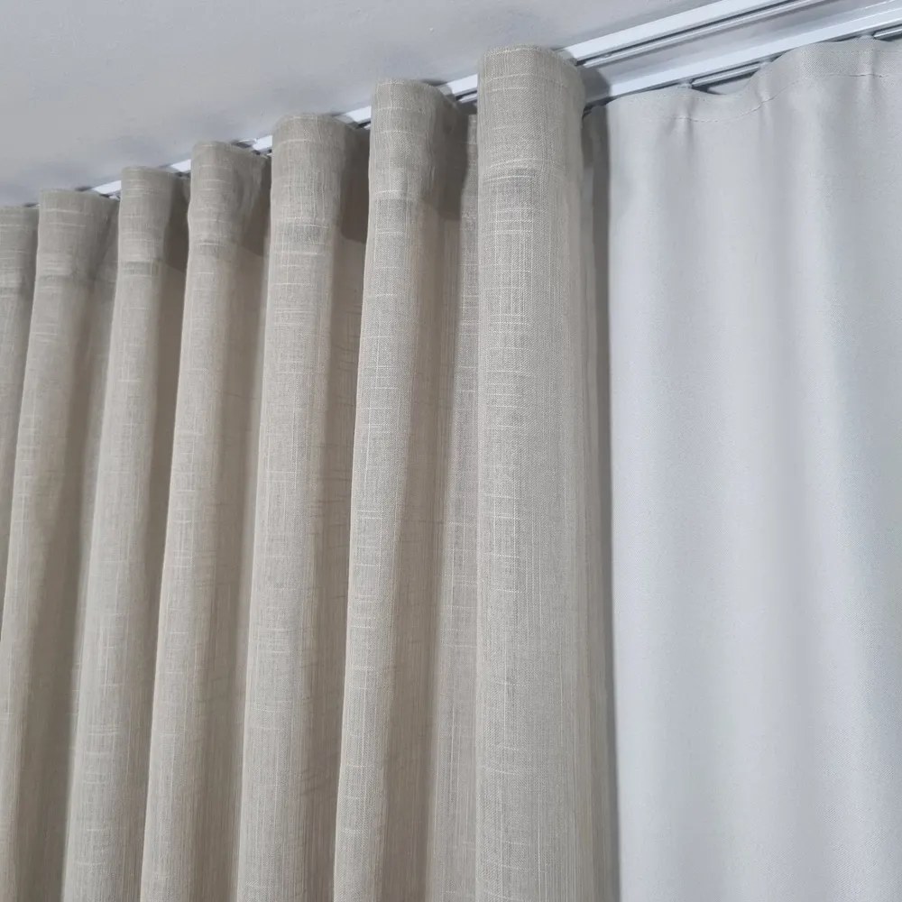 foto de Cortina Linho Blackout 100% 3,00m Alt Sob Med. Trilho Duplo