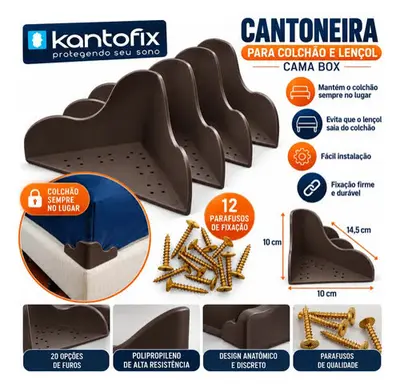 foto de Kantofix Cantoneira Marrom Para Fixar Colchão Em Cama Box Polipropileno