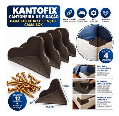 foto de Kantofix Cantoneira Marrom Para Fixar Colchão Em Cama Box Polipropileno