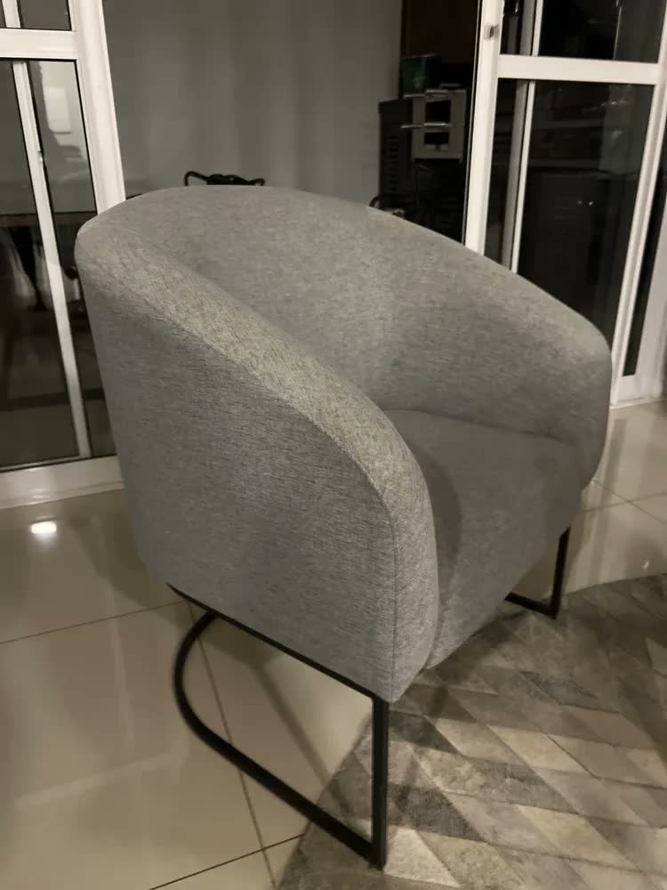 foto de Poltrona Sala Decorativa Stella Kit 2 Suede Base Industrial
