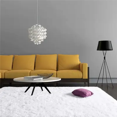 foto de Tapete 2x1,5 Sala Peludo Quarto Cores Variadas Cor Branco Desenho Do Tecido Pelo Alto