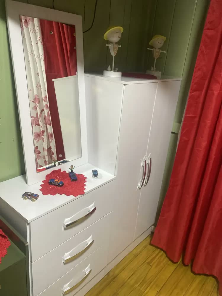 foto de Cômoda Sapateira Espelho Siena Móveis Branco 3 Gavetas 2 Portas